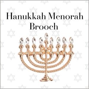 Hanukkah Menorah Brooch  - Jewish Festival of Lights - Tradition - 1.25" Tall